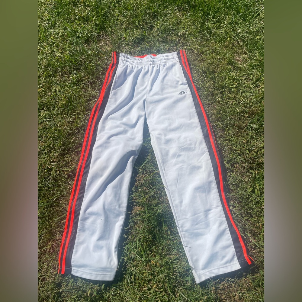 Adidas Basketball white and infrared track pants adidas